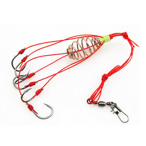 Cage Sharp Fishing Hook with Stainless Steel Spring