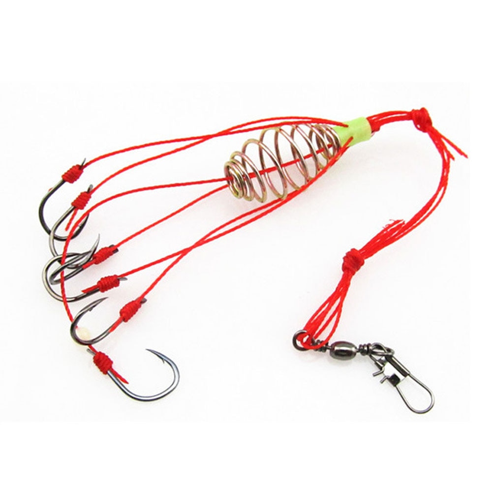 Cage Sharp Fishing Hook with Stainless Steel Spring
