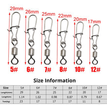 Load image into Gallery viewer, Fishing Connector Pin Bearing Rolling Swivel