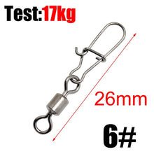 Load image into Gallery viewer, Fishing Connector Pin Bearing Rolling Swivel