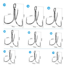 Load image into Gallery viewer, Carbon Steel Treble Fishing Hook