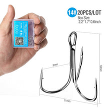 Load image into Gallery viewer, Carbon Steel Treble Fishing Hook