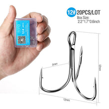 Load image into Gallery viewer, Carbon Steel Treble Fishing Hook