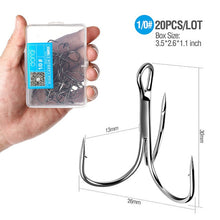 Load image into Gallery viewer, Carbon Steel Treble Fishing Hook